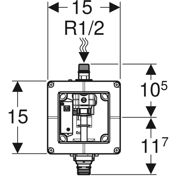 Keramag Geberit Installation Set With Nipple Made Of Brass For Urinal Flush Control Universal