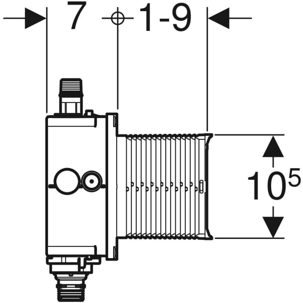 Keramag Geberit Installation Set With Nipple Made Of Brass For Urinal Flush Control Universal