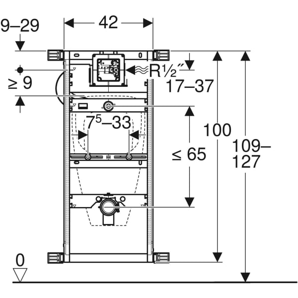 Keramag Geberit Kombifix Element For Urinal 109–127 Cm Universal