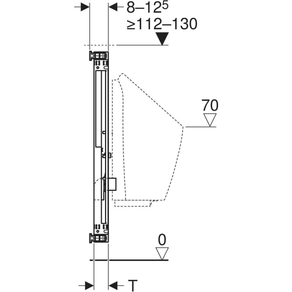 Keramag Geberit Kombifix Element For Urinal 109–127 Cm Universal For Exposed Flushing Valve
