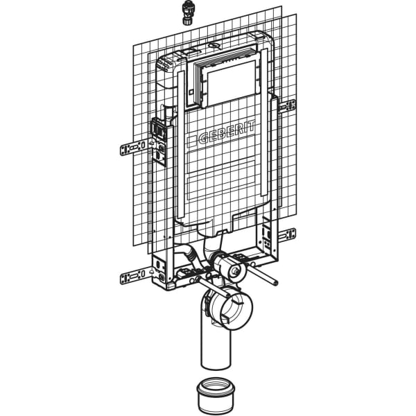 Keramag Geberit Kombifix Element For Wall-hung WC 109 Cm With Sigma Concealed Cistern 8 Cm 4.5 / 3 Litres