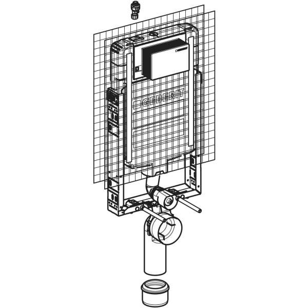 Keramag Geberit Kombifix Element For Wall-hung WC 109 Cm With Alpha Concealed Cistern 8 Cm 4.5 / 3 Litres