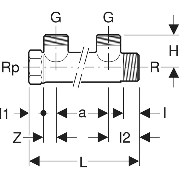 Keramag Geberit Manifold With Threaded Connection And Connection Nipple For Manifold For Euro Cone