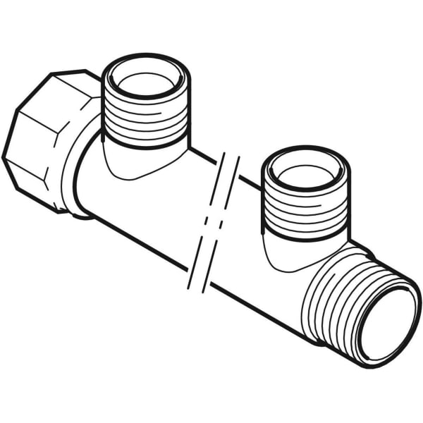 Keramag Geberit Manifold With Threaded Connection And Connection Nipple For Manifold For Euro Cone