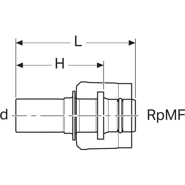 Keramag Geberit Mapress Adapter With MasterFix And Plain End