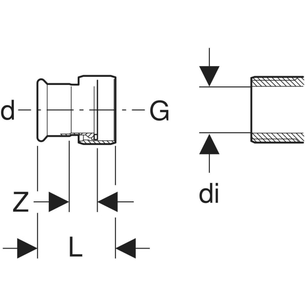Keramag Geberit Mapress Carbon Steel Connector With Union Nut