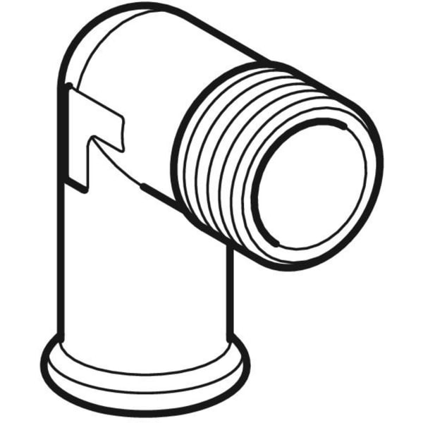 Keramag Geberit Mapress Carbon Steel Elbow Adapter 90° With Male Thread (FKM Blue)