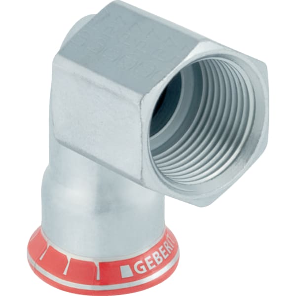 keramag Geberit Mapress Carbon Steel elbow adapter 90° with female thread (FKM blue)