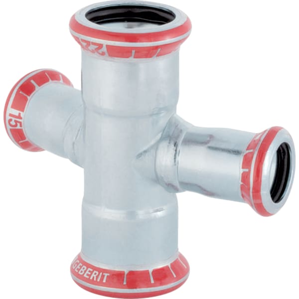 keramag Geberit Mapress Carbon Steel pipe cross 30° reduced