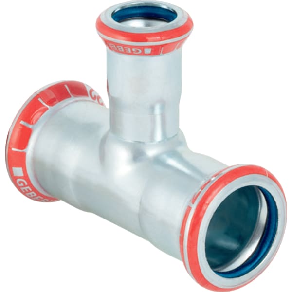 keramag Geberit Mapress Carbon Steel T-piece reduced (FKM blue)