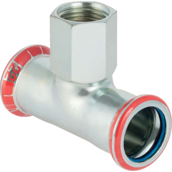 keramag Geberit Mapress Carbon Steel T-piece with female thread (FKM blue)