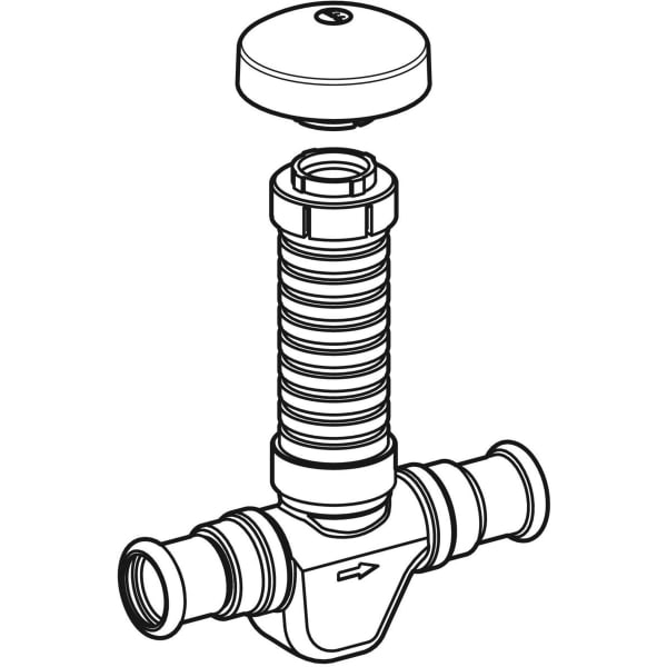 Keramag Geberit Mapress Concealed Stop Valve With Cover Collar