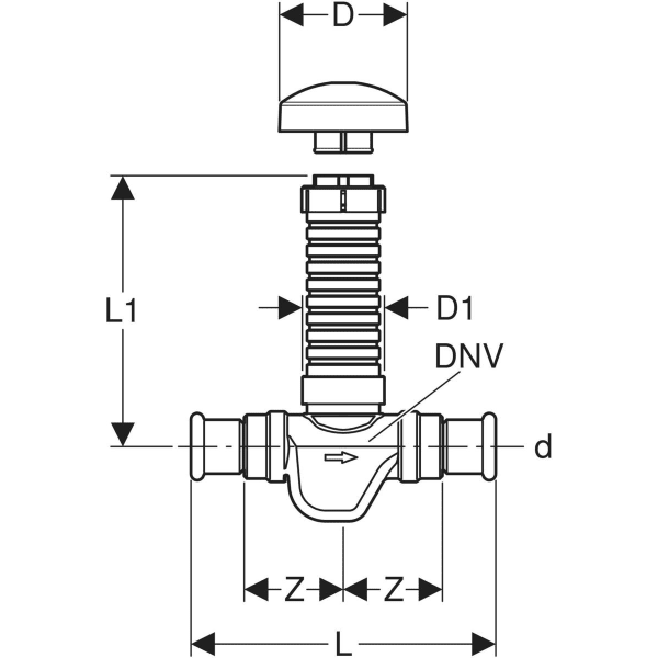 Keramag Geberit Mapress Concealed Stop Valve With Cover Collar