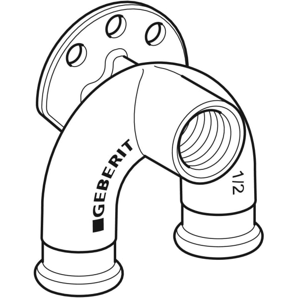 Keramag Geberit Mapress Copper Double Elbow Tap Connector 90°