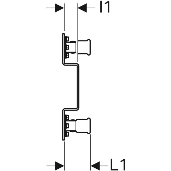 Keramag Geberit Mapress Copper Elbow Tap Connector 90° Premounted Double