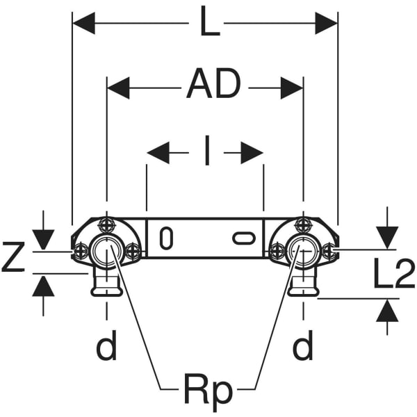 Keramag Geberit Mapress Copper Elbow Tap Connector 90° Premounted Double
