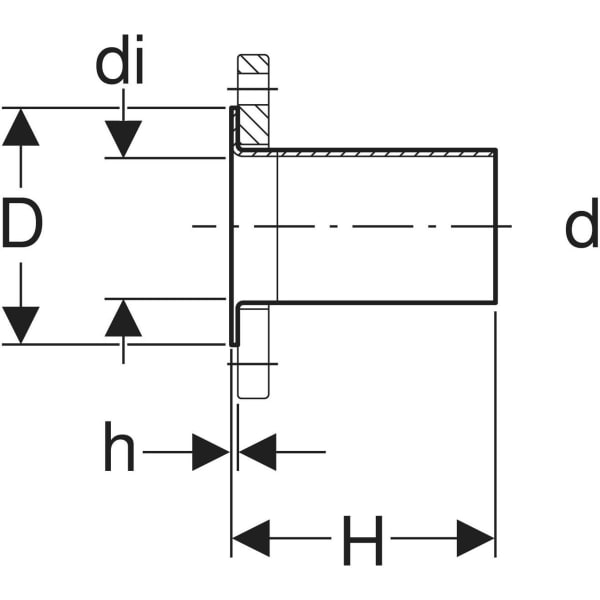 Keramag Geberit Mapress Copper Flanged Stub With Plain End For Loose Flange PN 10/16