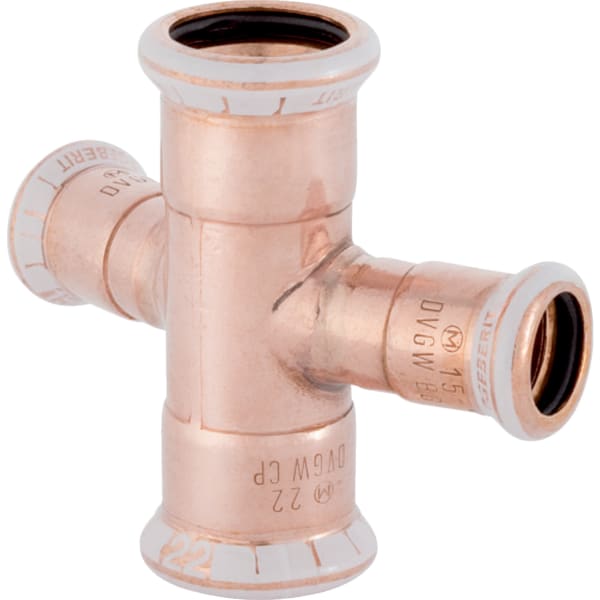 keramag Geberit Mapress Copper pipe cross 30° reduced