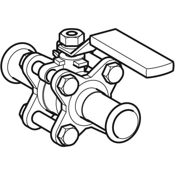 Keramag Geberit Mapress CuNiFe Ball Valve With Actuator Lever Flanged