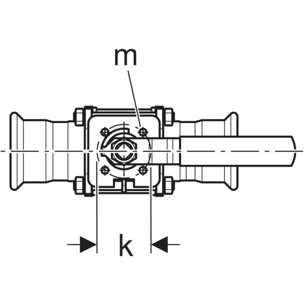 Keramag Geberit Mapress CuNiFe Ball Valve With Actuator Lever Flanged