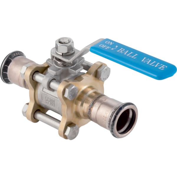 keramag Geberit Mapress CuNiFe ball valve with actuator lever flanged