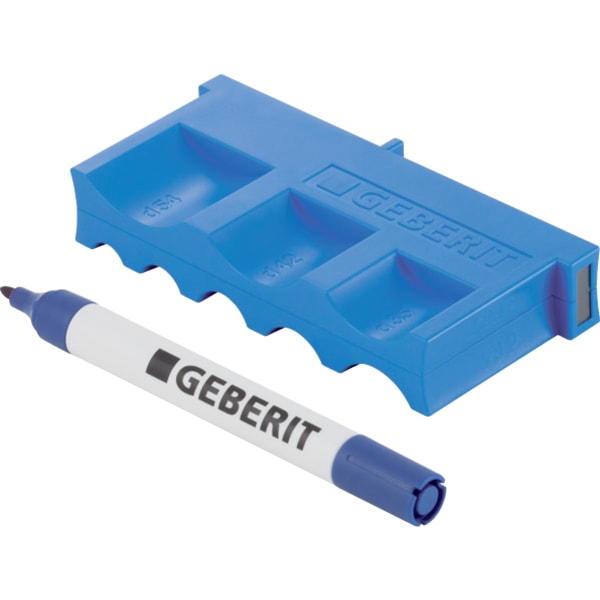 keramag Geberit Mapress insertion distance template with marker pen