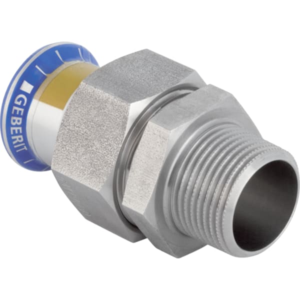 keramag Geberit Mapress Stainless Steel adapter union with male thread union nut made of CrNi steel (gas)