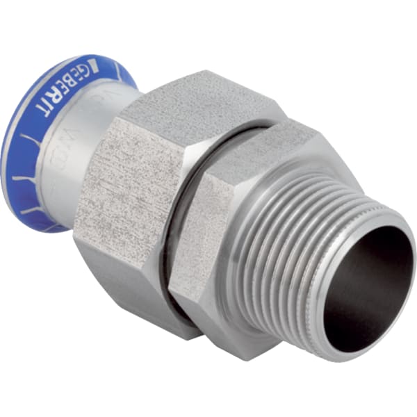 keramag Geberit Mapress Stainless Steel adapter union with male thread union nut made of CrNi steel (LABS-free)