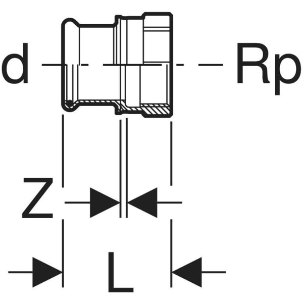 Keramag Geberit Mapress Stainless Steel Adapter With Female Thread (FKM Blue)