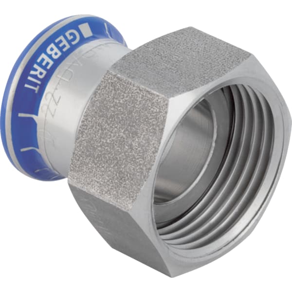 keramag Geberit Mapress Stainless Steel adapter with union nut made of CrNi steel