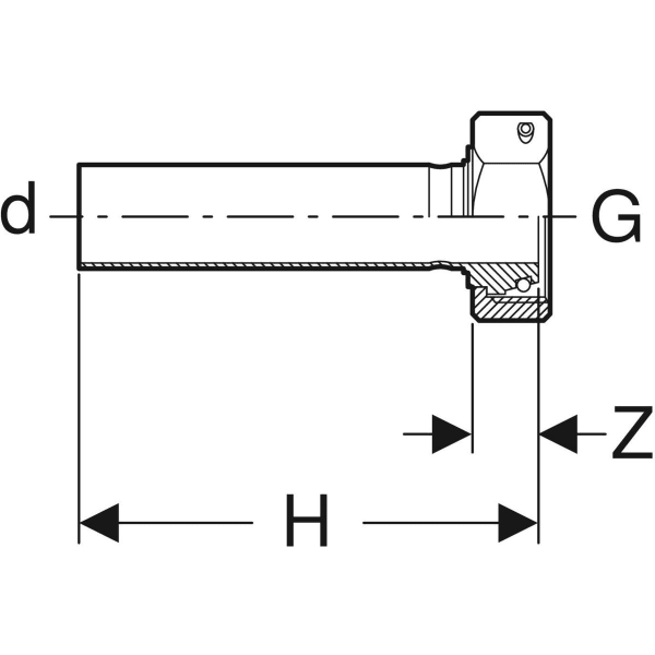 Keramag Geberit Mapress Stainless Steel Adapter With Union Nut Made Of CrNi Steel And Plain End (gas)