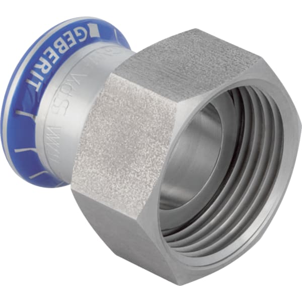 keramag Geberit Mapress Stainless Steel adapter with union nut made of CrNi steel (LABS-free)