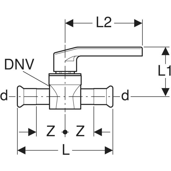 Keramag Geberit Mapress Stainless Steel Ball Valve With Actuator Lever