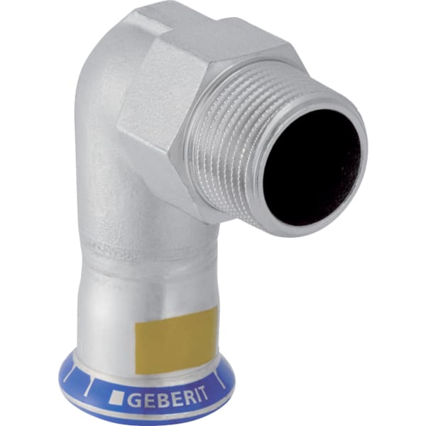 keramag Geberit Mapress Stainless Steel elbow adapter 90° with male thread (gas)