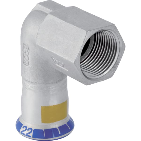 keramag Geberit Mapress Stainless Steel elbow adapter 90° with female thread (gas)