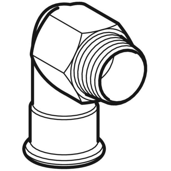 Keramag Geberit Mapress Stainless Steel Elbow Adapter 90° With Male Thread (LABS-free)