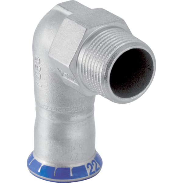 keramag Geberit Mapress Stainless Steel elbow adapter 90° with male thread (LABS-free)