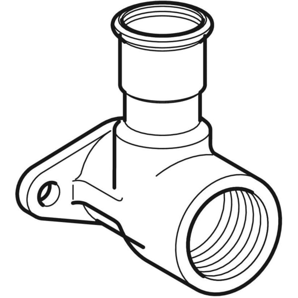Keramag Geberit Mapress Stainless Steel Elbow Tap Connector 90° Offset Circular Hole 50 Mm (gas)