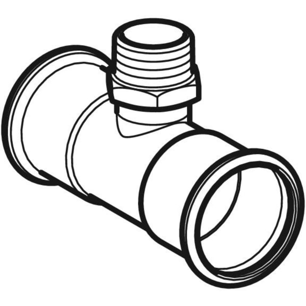 Keramag Geberit Mapress Stainless Steel T-piece With Male Thread (LABS-free)