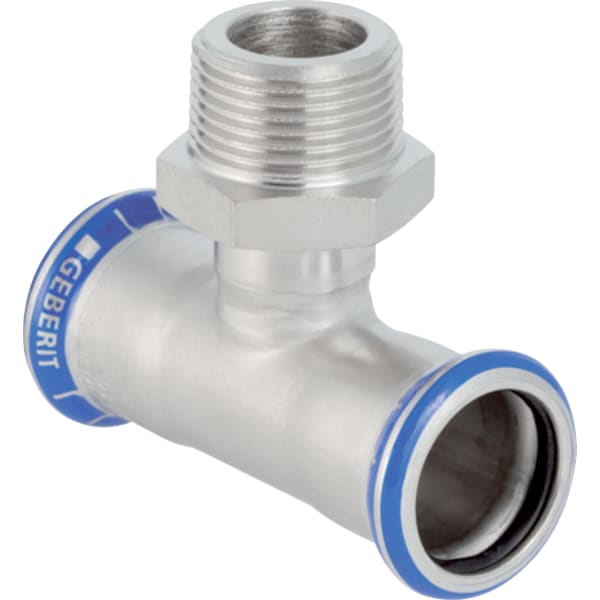 keramag Geberit Mapress Stainless Steel T-piece with male thread