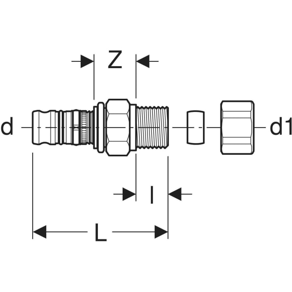 Keramag Geberit Mepla Adapter Union With Clamping Ring