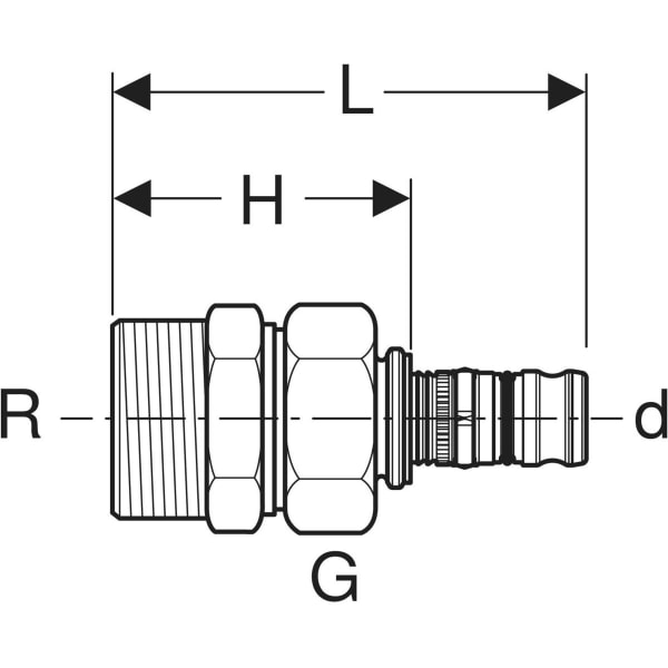 Keramag Geberit Mepla Adapter Union With Male Thread
