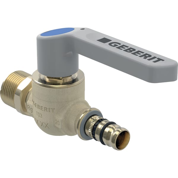 keramag Geberit Mepla ball valve with male thread and actuator lever