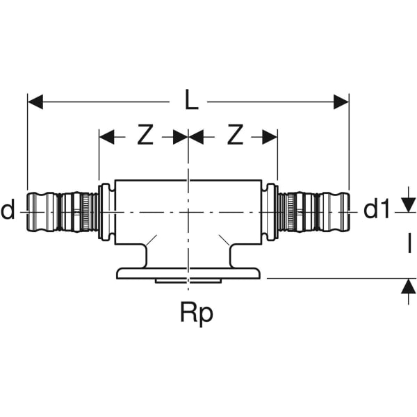 Keramag Geberit Mepla Connector T-piece For Concealed Cistern