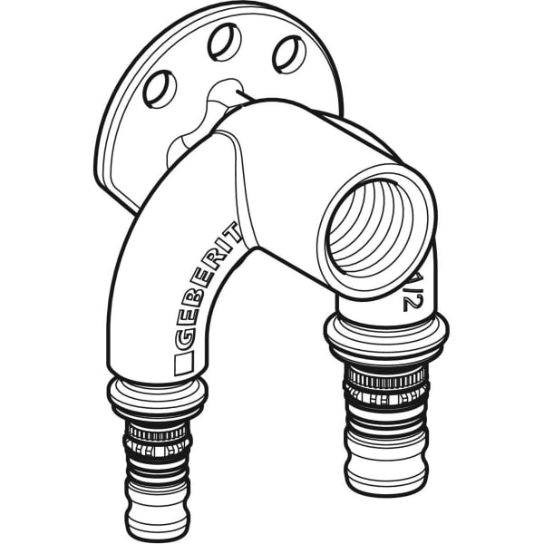 Keramag Geberit Mepla Double Elbow Tap Connector 90°