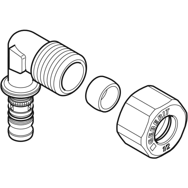 Keramag Geberit Mepla Elbow Adapter 90° With Clamping Ring Union