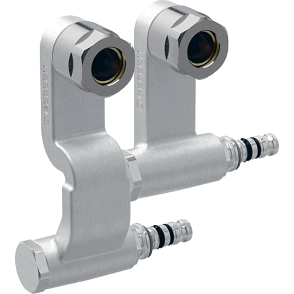 keramag Geberit Mepla set of connector end pieces for inlet and return flow with union connector for Euro cone