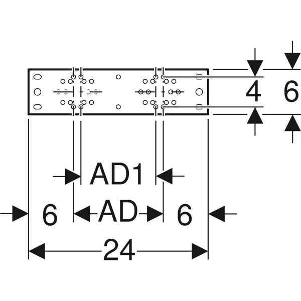 Keramag Geberit Mounting Plate Straight Double Connecting Distance 10 Cm Or 12 Cm