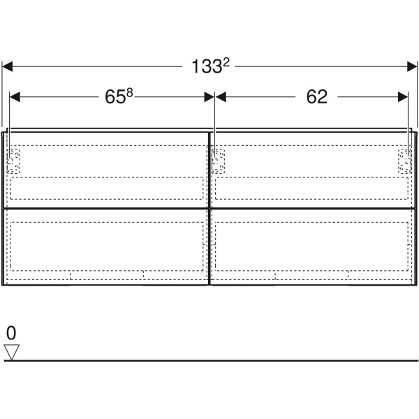 Keramag Geberit ONE Cabinet For Lay-on Washbasin With Four Drawers