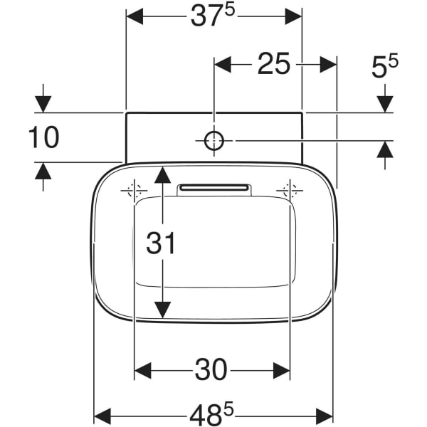 Keramag Geberit ONE Lay-on Washbasin Bowl Shape CleanDrain